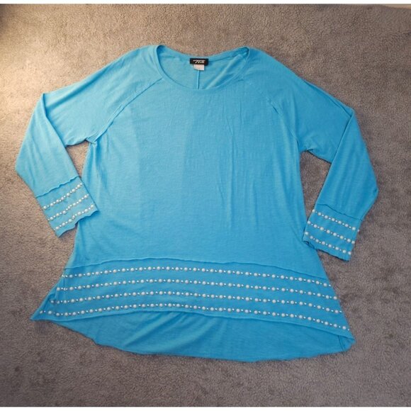 Tia Long Sleeve Sequined Blouse, Size 1X - Picture 1 of 8